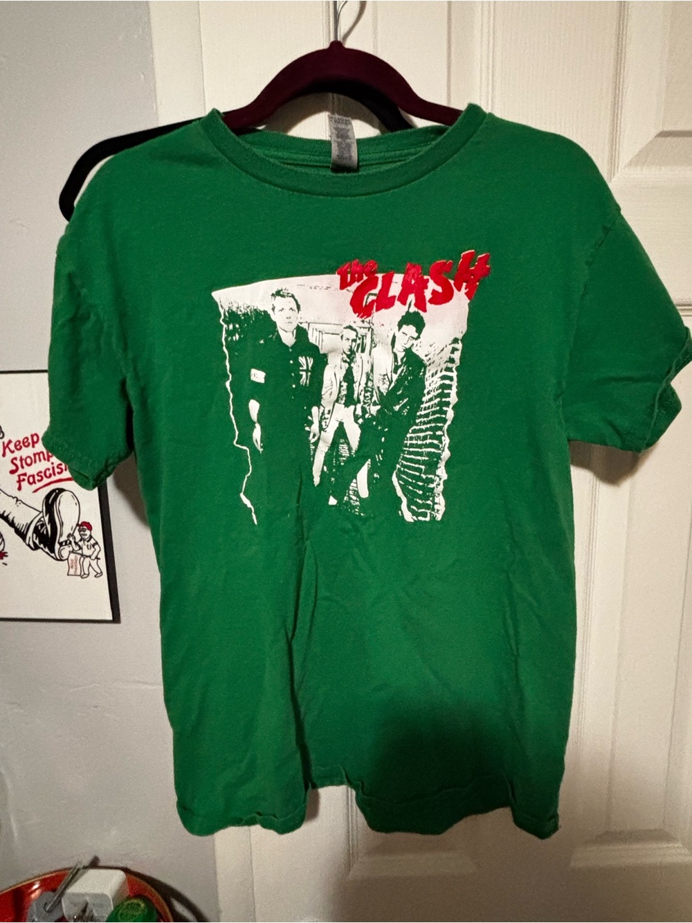 Gildan Green The Clash Graphic Tee with Red Logo